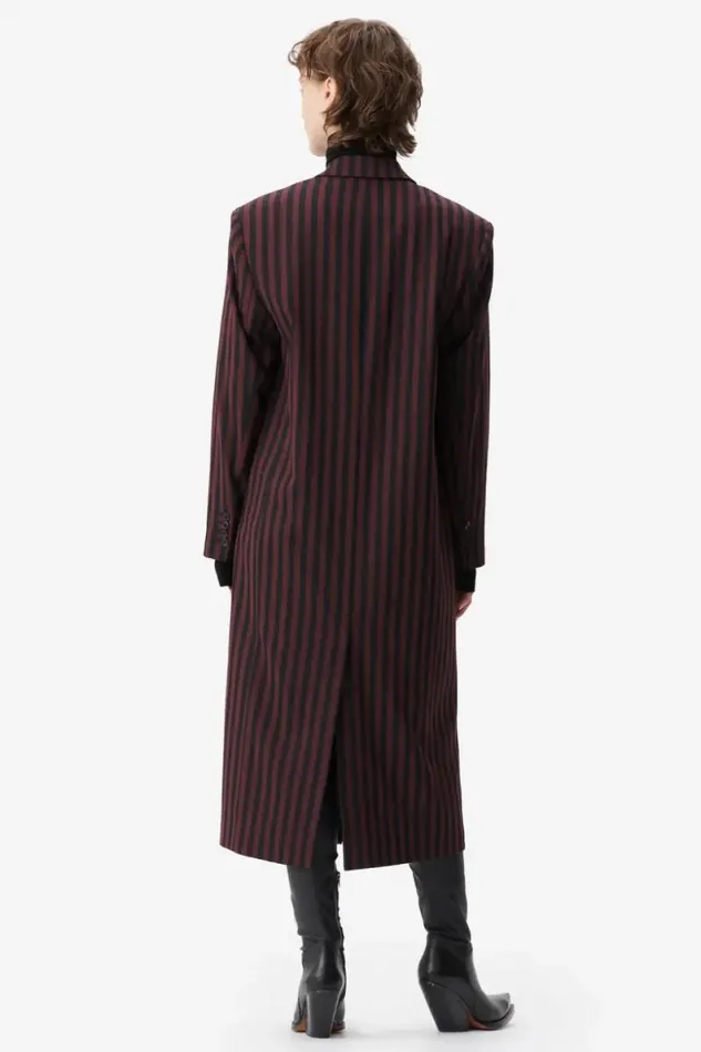 Lala Berlin Coats and Jackets Coat Odith Polyester Mix Stripe Fudge 8211 Women