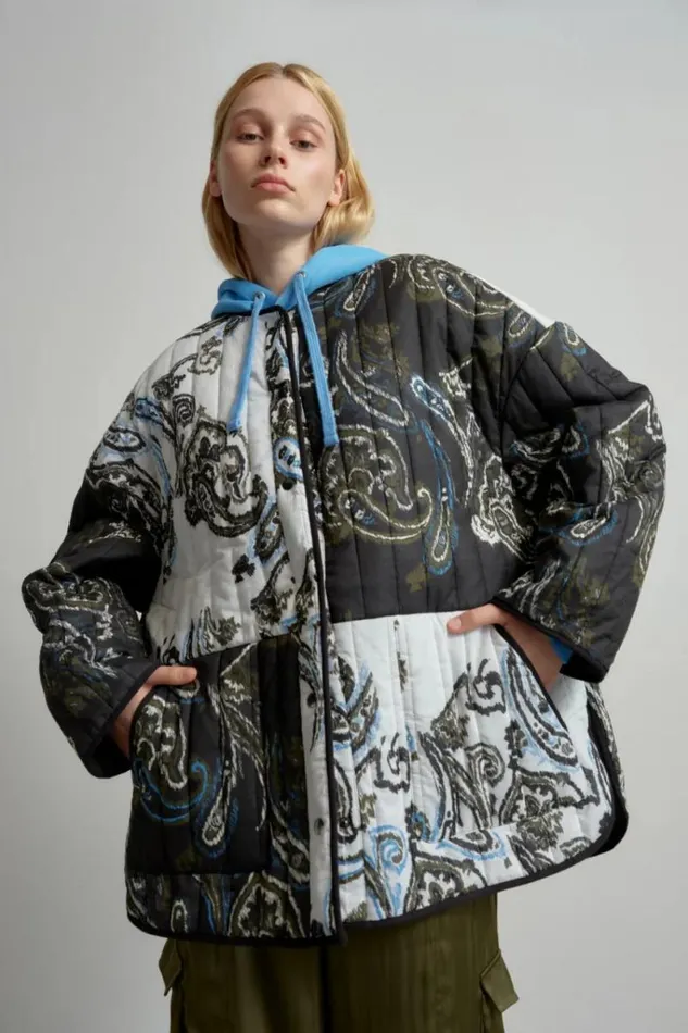 Lala Berlin Coats and Jackets Jacket Jabari Cotton Paisley Park Blackwhite 8211 Women