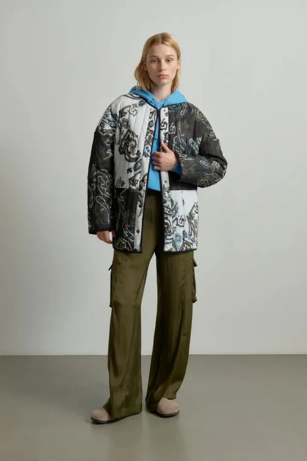 Lala Berlin Coats and Jackets Jacket Jabari Cotton Paisley Park Blackwhite 8211 Women