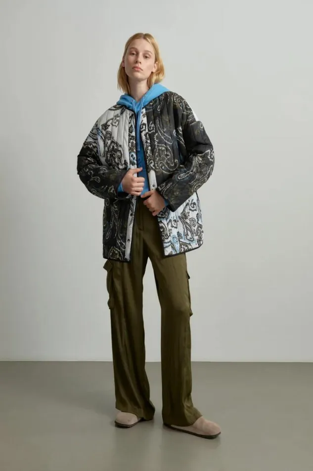 Lala Berlin Coats and Jackets Jacket Jabari Cotton Paisley Park Blackwhite 8211 Women