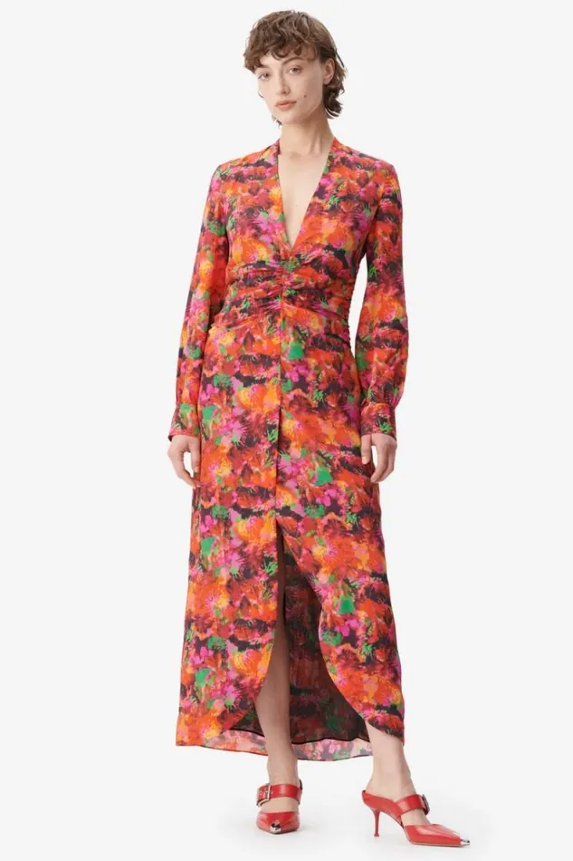 Lala Berlin Dresses Dress Damala Viscosesilk Blend Shibori Flower 8211 Women