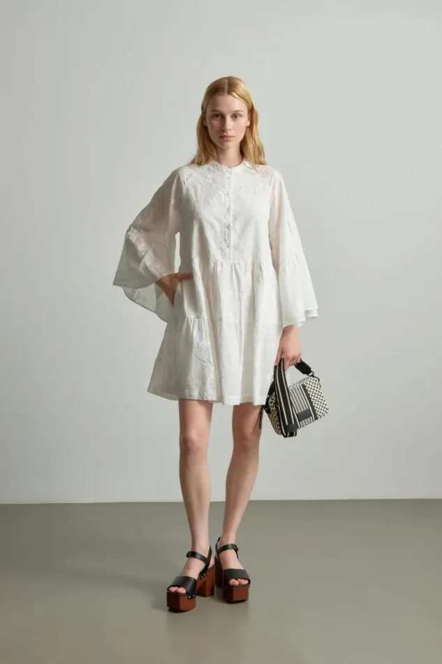 Lala Berlin Dresses Dress Delmar Cotton Embroidery White 8211 Women
