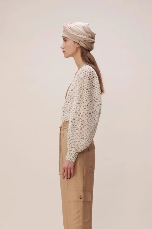 Lala Berlin Shirts and Blouses Blouse Babsi Cotton Sand Wave 8211 Women