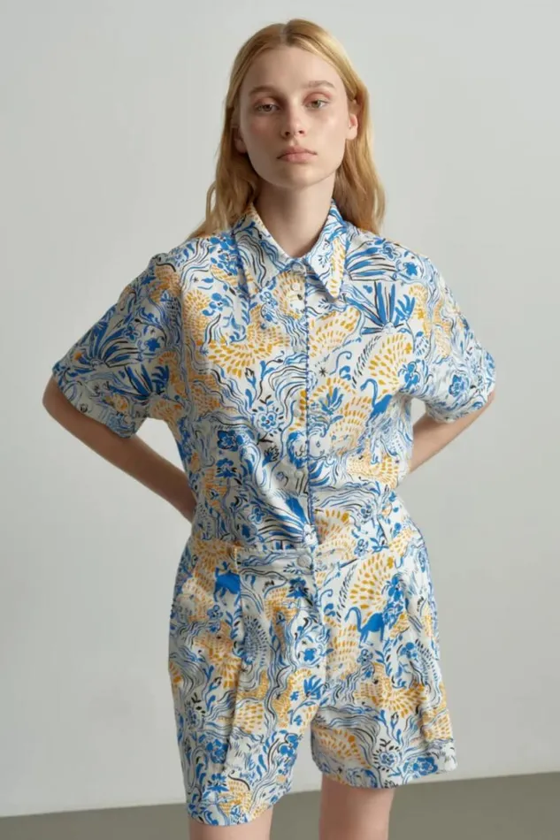 Lala Berlin Shirts and Blouses Blouse Betta Linenviscose Blend Magic Garden Day 8211 Women