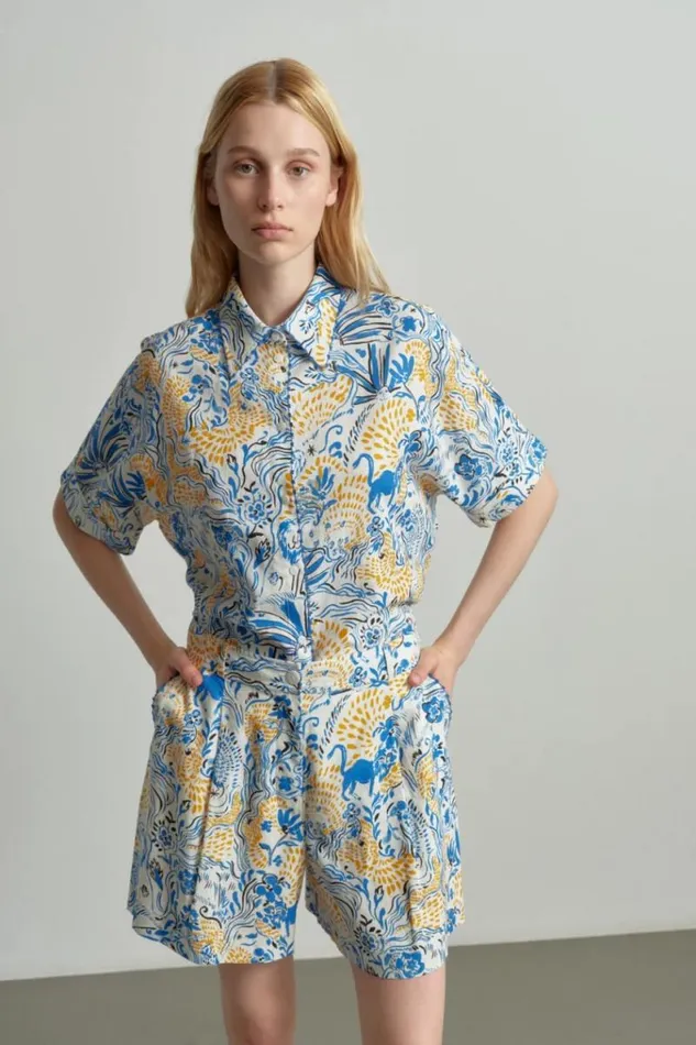 Lala Berlin Shirts and Blouses Blouse Betta Linenviscose Blend Magic Garden Day 8211 Women