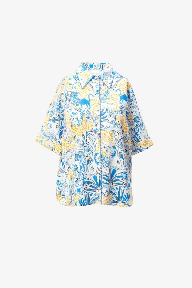 Lala Berlin Shirts and Blouses Blouse Betta Linenviscose Blend Magic Garden Day 8211 Women