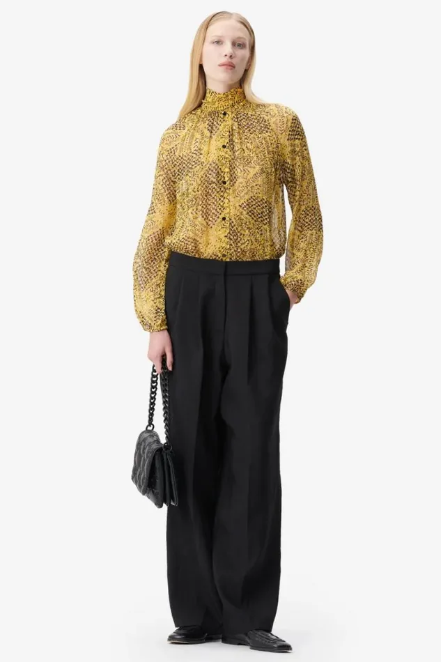 Lala Berlin Shirts and Blouses Blouse Brooks Viscose Heritage Star Yellow 8211 Women