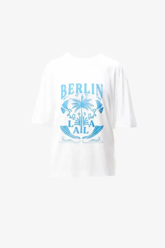 Lala Berlin Shirts and Blouses TShirt Celia Cotton Lala Palm White 8211 Women