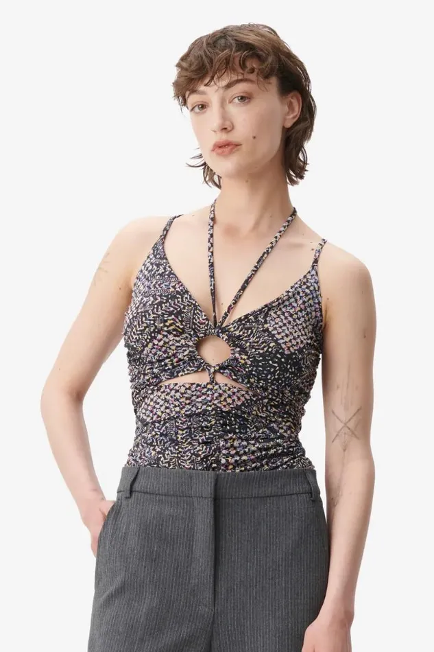Lala Berlin Shirts and Blouses Top Tamiki Viscose Mix Heritage Star Black 8211 Women