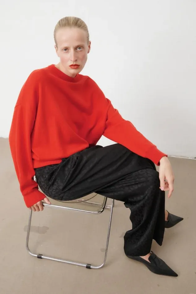 Lala Berlin Sweatwear Jumper Kira Cotton Mix Hot Orange 8211 Women