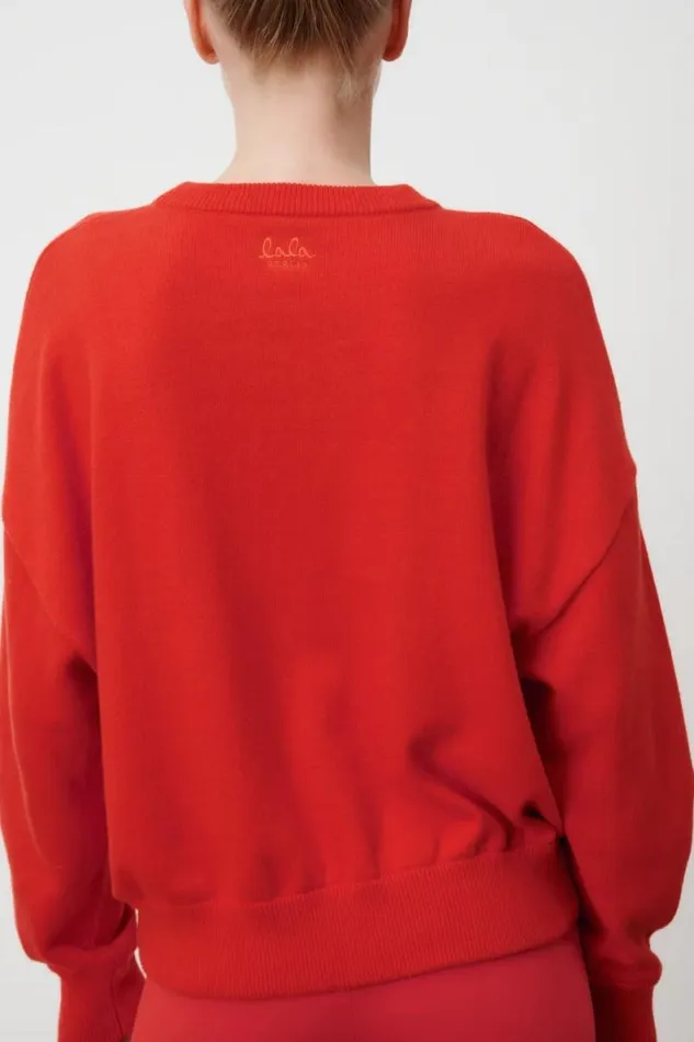Lala Berlin Sweatwear Jumper Kira Cotton Mix Hot Orange 8211 Women