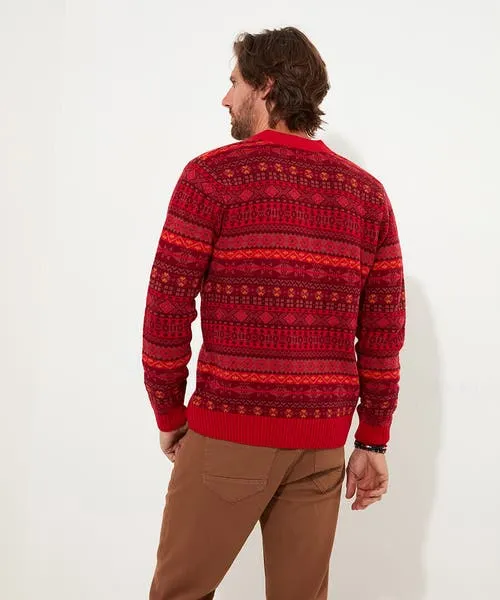 Layering Essentials Fairisle Knit Cardigan Red 8211 Joebrowns Apparel Layering Essentials Fairisle Knit Cardigan Red 8211 Joebrowns Apparel