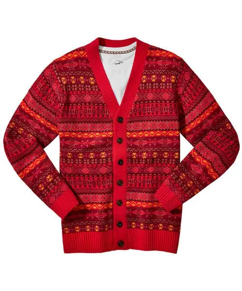 Layering Essentials Fairisle Knit Cardigan Red 8211 Joebrowns Apparel Layering Essentials Fairisle Knit Cardigan Red 8211 Joebrowns Apparel