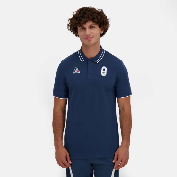 Le Coq Sportif France039s Olympic Team Polo Shirt Insignia Blue Men Polos Shirts