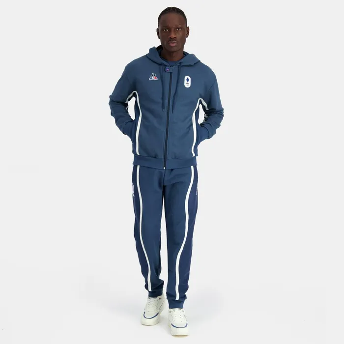 Le Coq Sportif France039s Olympic Team ZipUp Hoodie Insignia Blue Men Sweatshirts