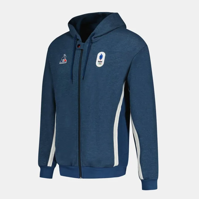 Le Coq Sportif France039s Olympic Team ZipUp Hoodie Insignia Blue Men Sweatshirts