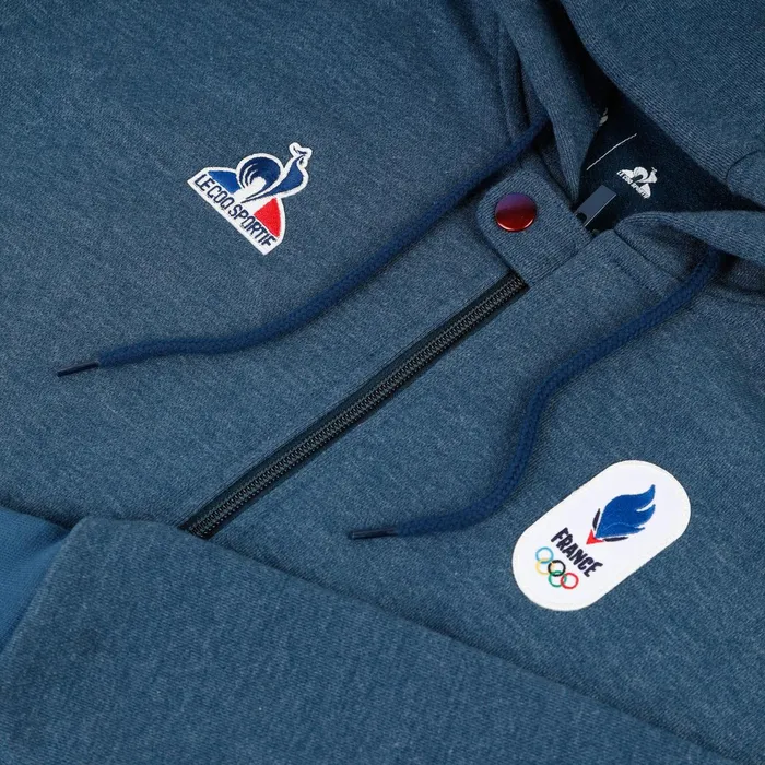 Le Coq Sportif France039s Olympic Team ZipUp Hoodie Insignia Blue Men Sweatshirts