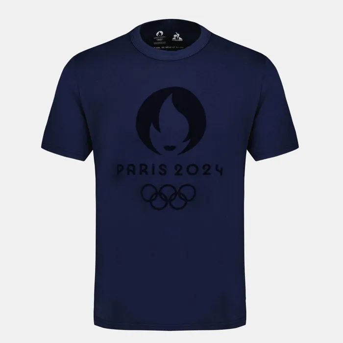 Le Coq Sportif Paris 2024 TShirt Bleu Nuit MenWomen Tshirts And Tops