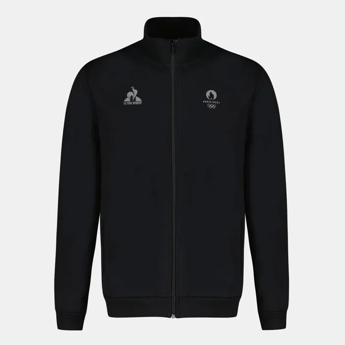 Le Coq Sportif Paris 2024 ZipUp Sweatshirtshirt Black Men Sweatshirts