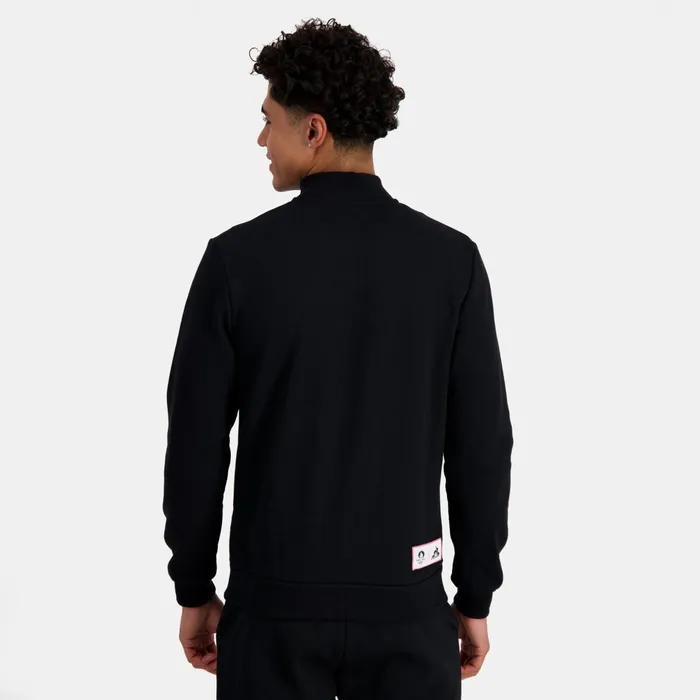 Le Coq Sportif Paris 2024 ZipUp Sweatshirtshirt Black Men Sweatshirts
