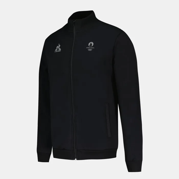 Le Coq Sportif Paris 2024 ZipUp Sweatshirtshirt Black Men Sweatshirts
