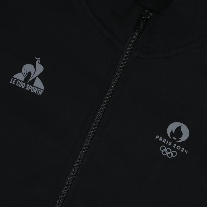 Le Coq Sportif Paris 2024 ZipUp Sweatshirtshirt Black Men Sweatshirts