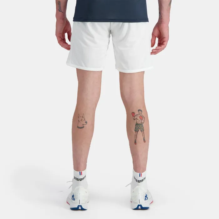 Le Coq Sportif Tennis Shorts New Optical Whitedress Blues Men Shorts