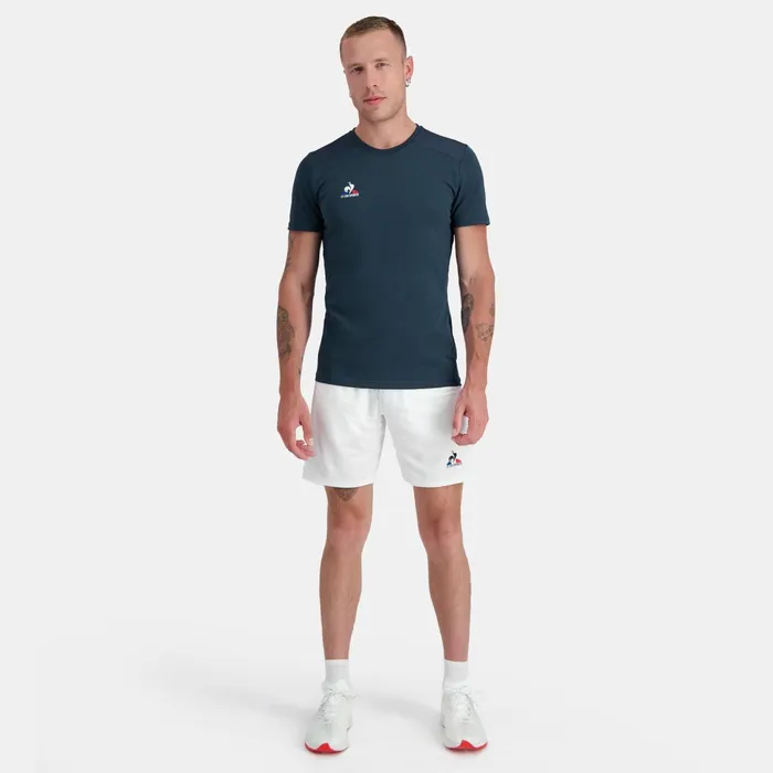Le Coq Sportif Tennis Shorts New Optical Whitedress Blues Men Shorts