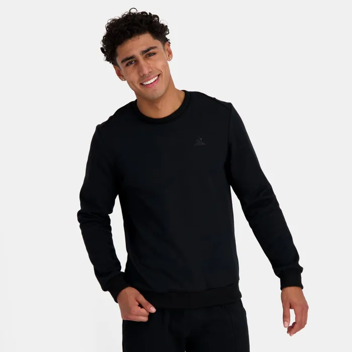 Le Coq Sportif Ton Sur Ton RoundNeck Sweatshirtshirt Black Men Sweatshirts