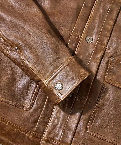 Leather Jackets Joebrowns Apparel Brown Trucker Leather Jacket Brown