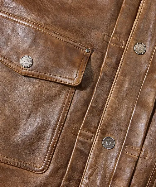 Leather Jackets Joebrowns Apparel Brown Trucker Leather Jacket Brown
