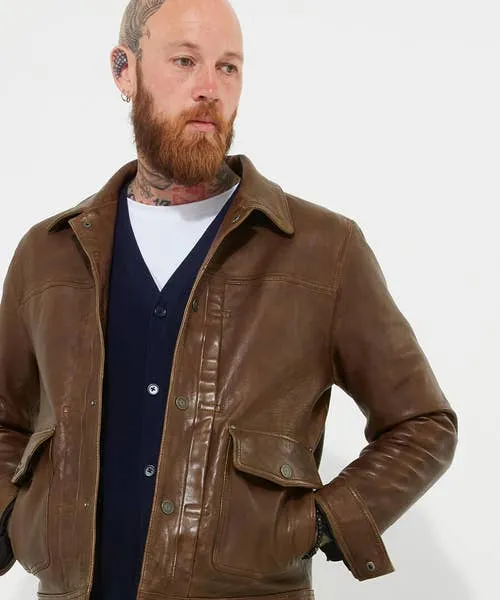 Leather Jackets Joebrowns Apparel Brown Trucker Leather Jacket Brown