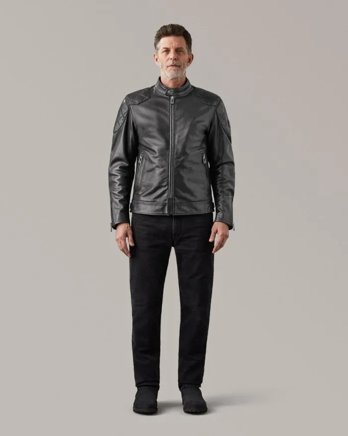 Leather Jackets Men Belstaff Centenary Outlaw Pro Motorcycle Jacket Black