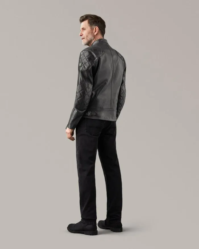 Leather Jackets Men Belstaff Centenary Outlaw Pro Motorcycle Jacket Black