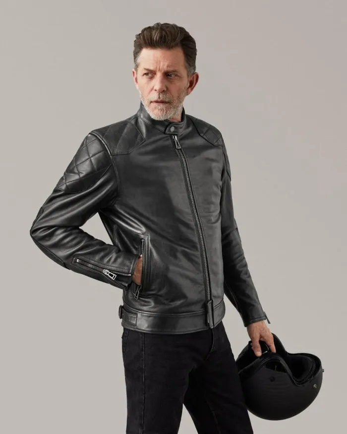 Leather Jackets Men Belstaff Centenary Outlaw Pro Motorcycle Jacket Black