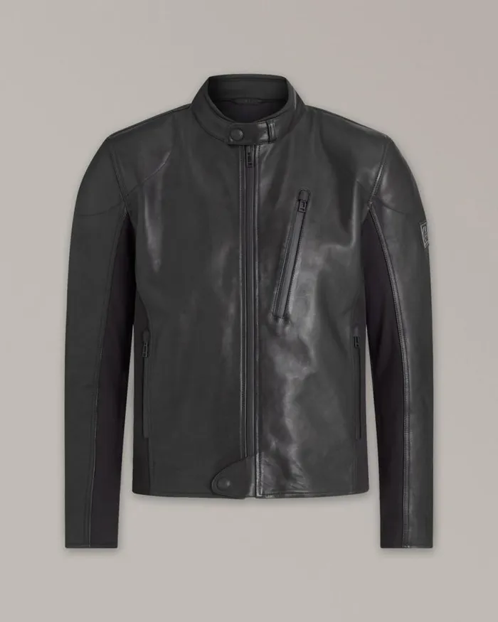 Leather Jackets Men Belstaff Mistral Motorcycle Jacket Black