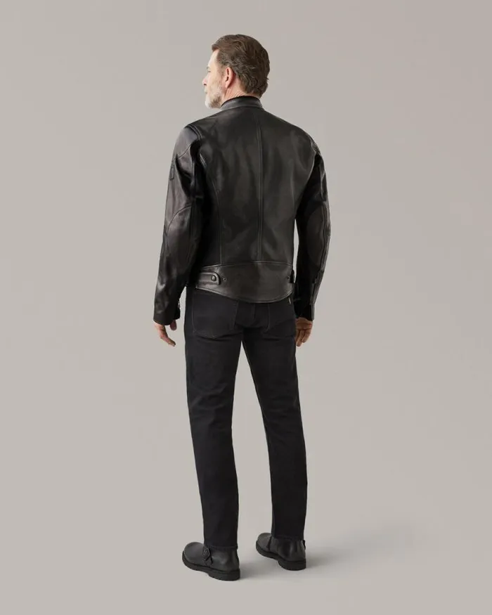 Leather Jackets Men Belstaff Mistral Motorcycle Jacket Black