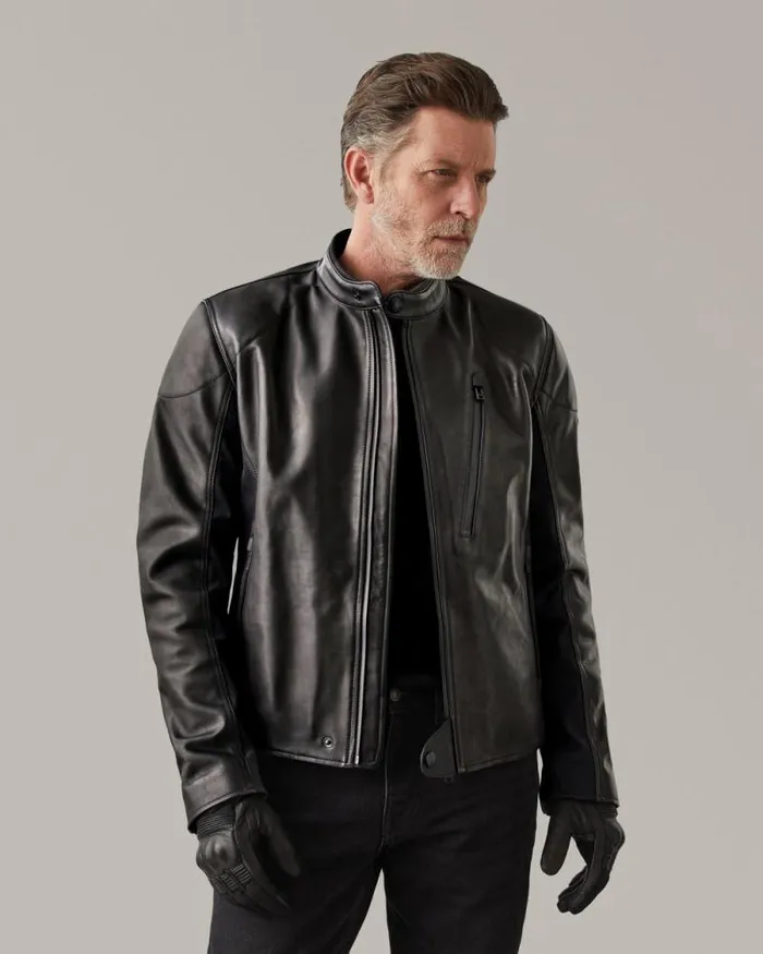 Leather Jackets Men Belstaff Mistral Motorcycle Jacket Black