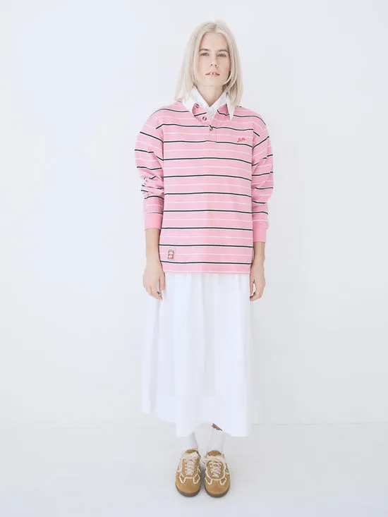 Lisa Says Gah Tops Women Remie Rugby Shirt Pink Stripe Lisa Says Gah Tops Women Remie Rugby Shirt Pink Stripe