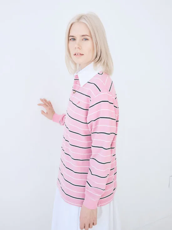 Lisa Says Gah Tops Women Remie Rugby Shirt Pink Stripe Lisa Says Gah Tops Women Remie Rugby Shirt Pink Stripe