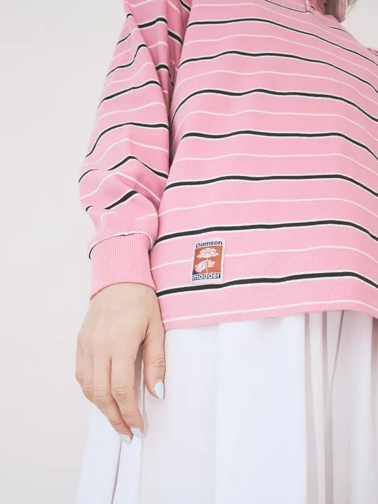 Lisa Says Gah Tops Women Remie Rugby Shirt Pink Stripe Lisa Says Gah Tops Women Remie Rugby Shirt Pink Stripe