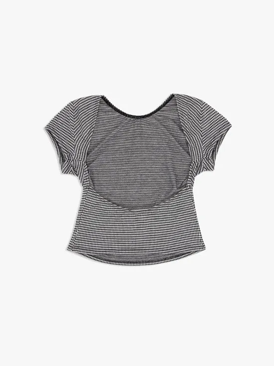 Lisa Says Gah Tops Women Rowan Tee Caviar Gingham