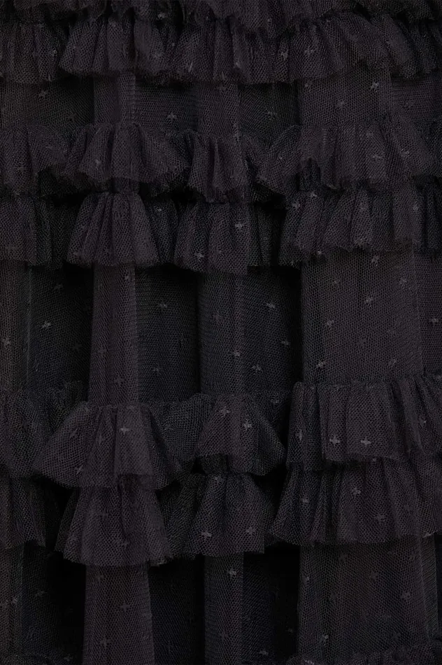 Lisette Ruffle Off Shoulder Gown Black Women Needle and Thread Dresses
