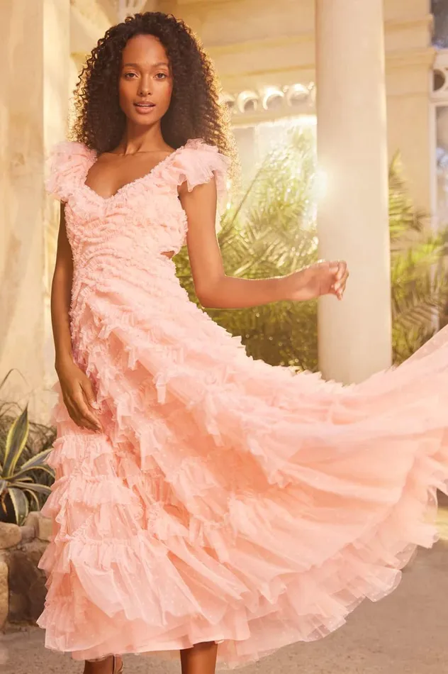 Lola Backless Ballerina Dress Coral Women Needle and Thread Dresses