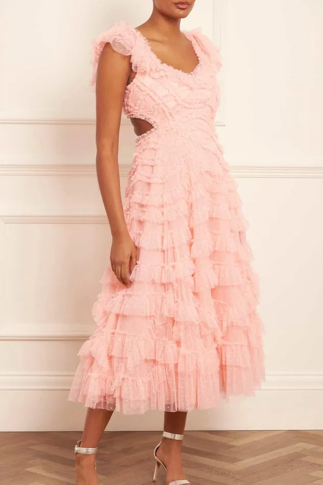 Lola Backless Ballerina Dress Coral Women Needle and Thread Dresses