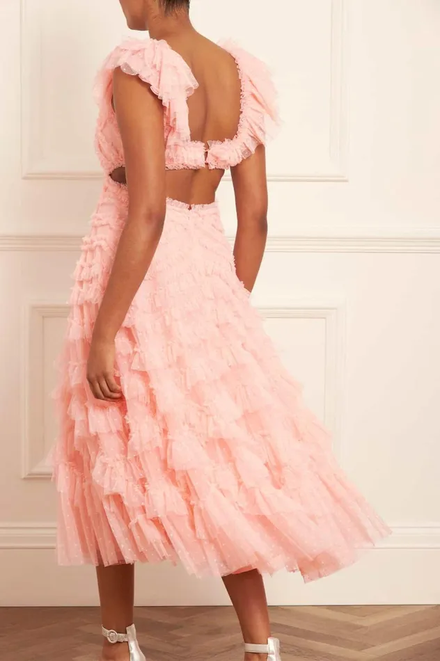 Lola Backless Ballerina Dress Coral Women Needle and Thread Dresses