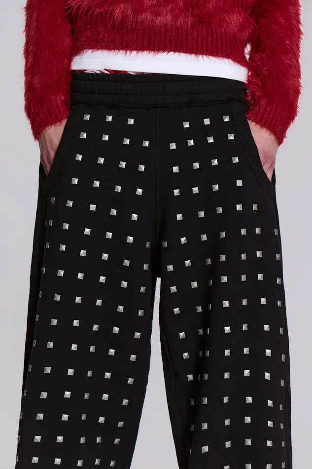 Loungewear Jaded London Men Shop Black Stud Monster Joggers