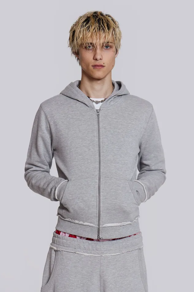 Loungewear Men Shop Grey Marl Mini Monster Hoodie Jaded London