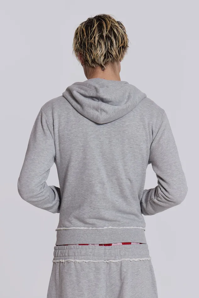 Loungewear Men Shop Grey Marl Mini Monster Hoodie Jaded London