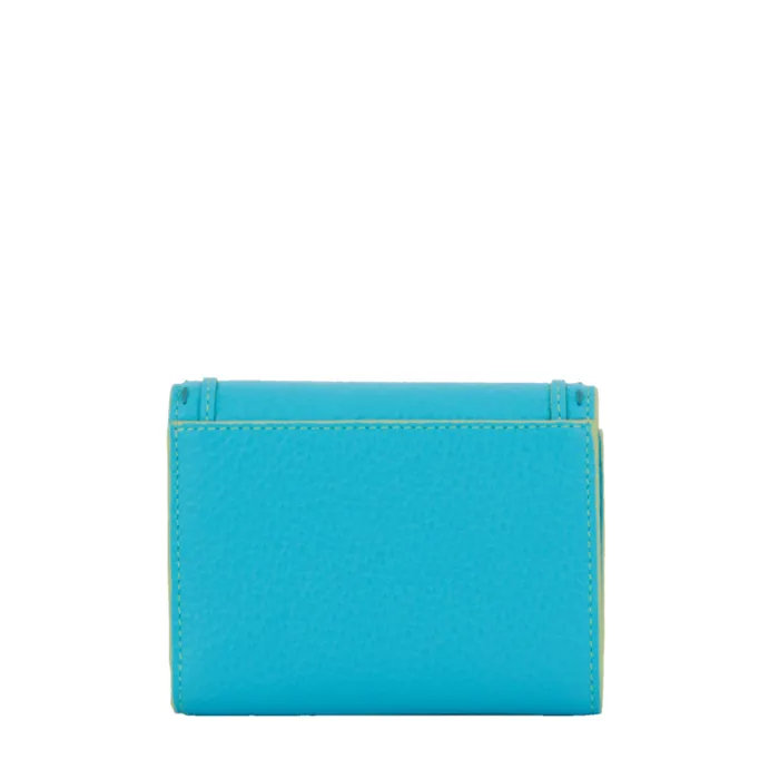M Flap Compact Wallet Ocean Blue Women Lancel Purse